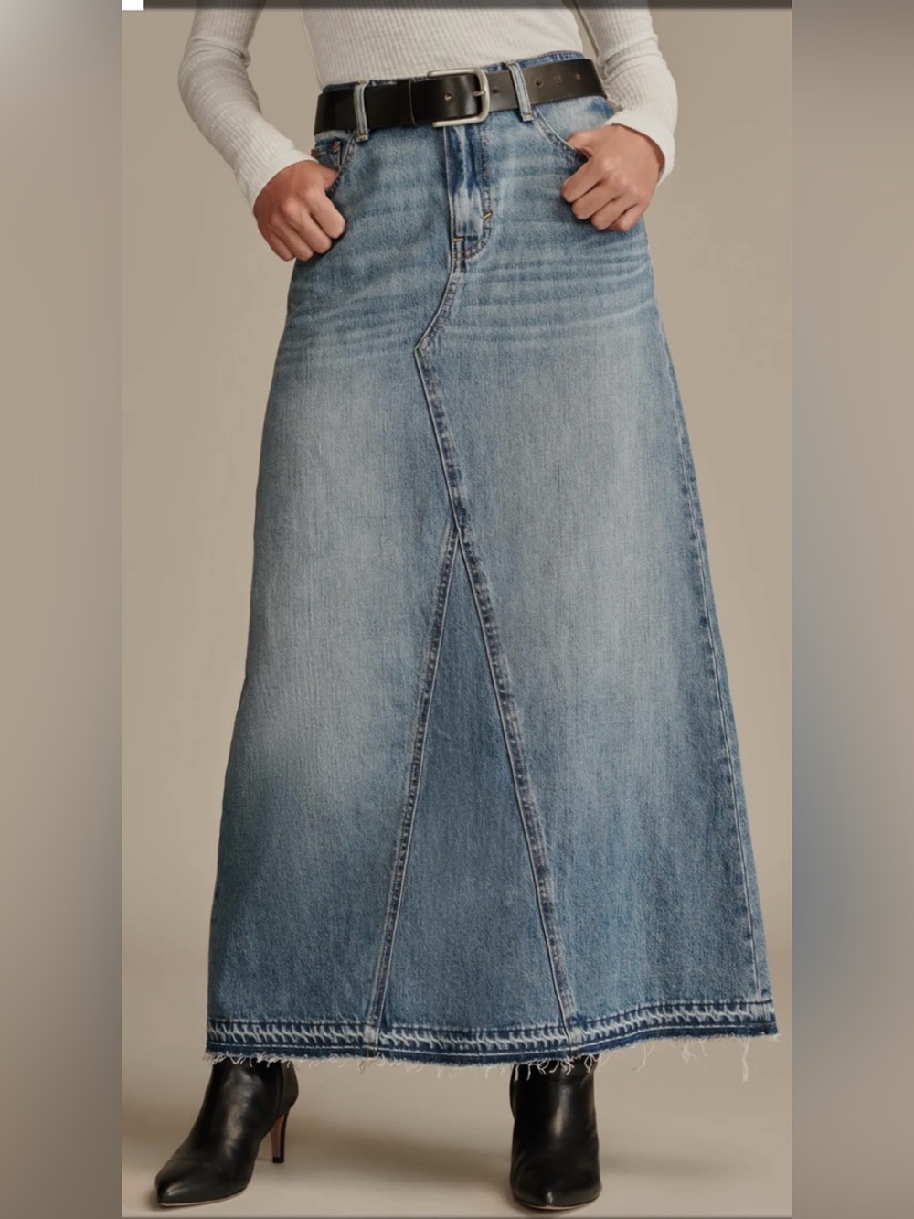 Lucky Brand Denim Maxi Skirt Women’s Size 27 Classic Staple